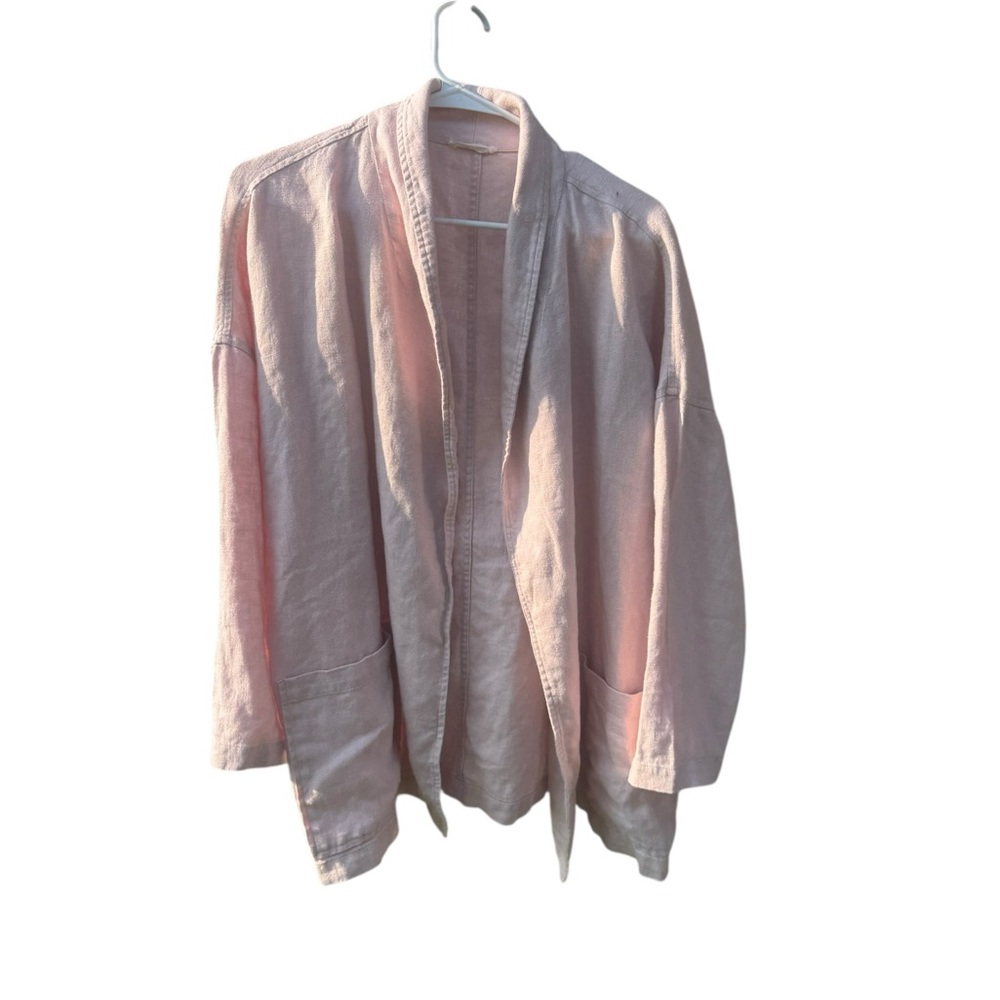 Eileen Fisher Pink Linen Jacket – Large